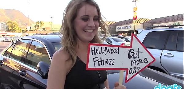  Innocent Sign Spinner Kinsley Eden Gets Paid To Make Her First Sex Scene